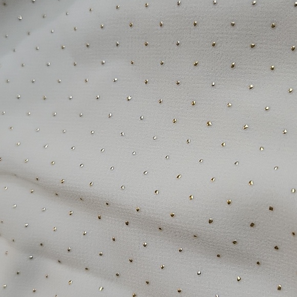 MICHAEL Womens White Sheer Lined Grommet Hardware Darted Polka dot 3x - Picture 6 of 8